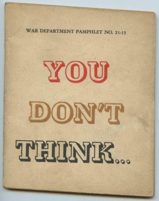 Army Wwii War Department Pamphlet Book 21 - 15 Vd Venereal Disease You Dont Think