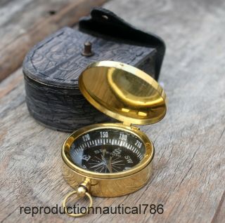Nautical Shiny Brass Compass Vintage Marine Lover Compass Birthday Gift