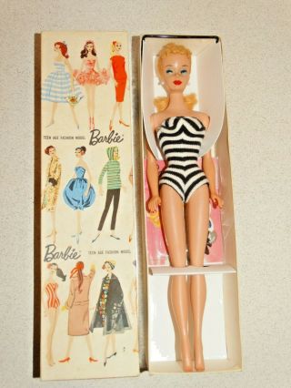 Barbie: Vintage Blonde 1960 4 Ponytail Barbie Doll W/box