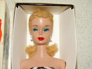 Barbie: VINTAGE Blonde 1960 4 PONYTAIL BARBIE Doll w/BOX 2