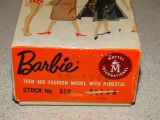 Barbie: VINTAGE Blonde 1960 4 PONYTAIL BARBIE Doll w/BOX 8