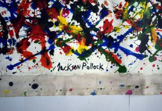 Vintage Large Abstract Canvas Signed Jackson Pollock,  Modern Art 3