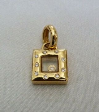 18k Yellow Gold Floating Diamond 0.  11ct Signed D015 Enhancer Pendant 5 Grams