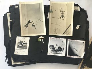 Vintage CIRCUS SCRAPBOOK of Fred Valentine FLYING VALENTINES Trapeze Photo Album 2