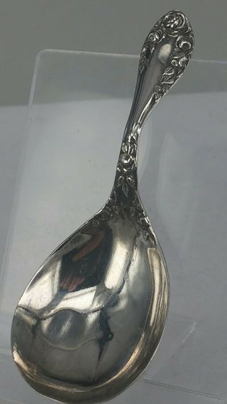 1900 solid silver tea caddy spoon By Levi & Salaman art noveau design 2