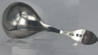 1900 solid silver tea caddy spoon By Levi & Salaman art noveau design 4