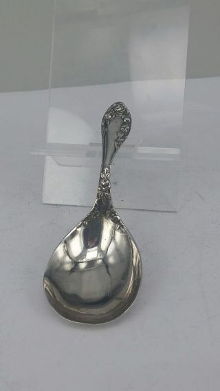 1900 solid silver tea caddy spoon By Levi & Salaman art noveau design 6