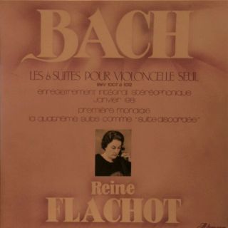 Mega Rare French Private Stereo 3 Lps Box Reine Flachot Bach 6 Solo Cello Suites