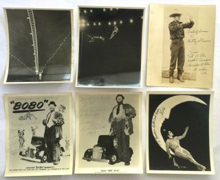 50 Vintage SIGNED CIRCUS Act Photos / Fred Valentine FLYING VALENTINES Trapeze 6