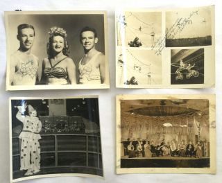 50 Vintage SIGNED CIRCUS Act Photos / Fred Valentine FLYING VALENTINES Trapeze 9