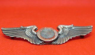 " Look " - Vintage - Wwii Wings Observer Sterling Aviator Aviation Pin K