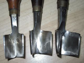 5 VTG rosewood C S Osborne Leather tools Strap end punches cutters Large 3