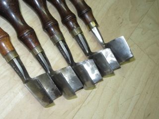 5 VTG rosewood C S Osborne Leather tools Strap end punches cutters Large 8