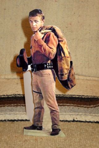 Wanted Dead Or Alive,  Steve Mcqueen Western Tabletop Display Standee 10.  5 " Tall