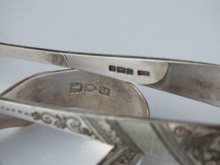 6 Pairs of English Hallmarks Solid Sterling Silver Sugar Tongs/ 126 g 7