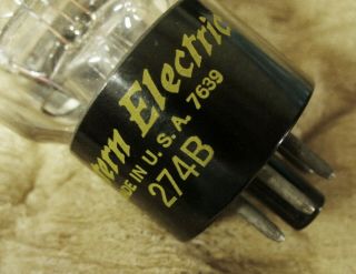 WESTERN ELECTRIC 274B RECTIFIER VACUUM TUBE,  1976 VINTAGE,  GOOD 3