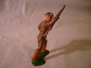 1930s Barclay Soldier Advancing Raised Rifle Lead Figure