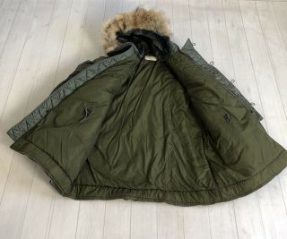 Military USAF N3B Flying Jacket extreme cold weather Parka Coyote Fur XL 60s 70s 2