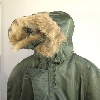 Military USAF N3B Flying Jacket extreme cold weather Parka Coyote Fur XL 60s 70s 7