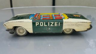 Vntg.  Police Tin Toy Friction Car Polizei Made In Korea Or Restoration