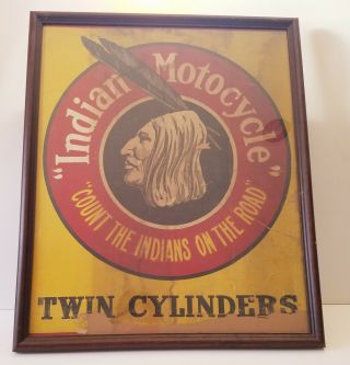 Vintage Indian V - Twin Motorcycle Poster Advertisment