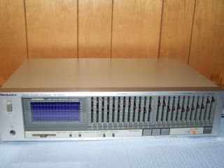 Vintage Technics Stereo Graphic Equalizer Spectrum Analyzer Sh - 8055 Silver