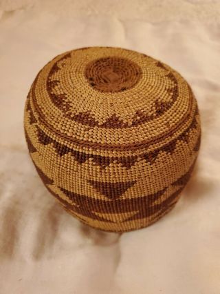 Antique Native American Hupa or Yurak Indian Early Basket Lovely Pattern 3