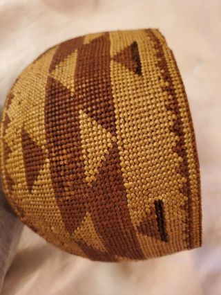 Antique Native American Hupa or Yurak Indian Early Basket Lovely Pattern 8