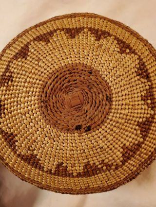 Antique Native American Hupa or Yurak Indian Early Basket Lovely Pattern 9