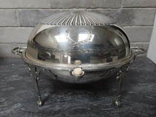 Silver Plate Domed Breakfast / Food Warming Dish.