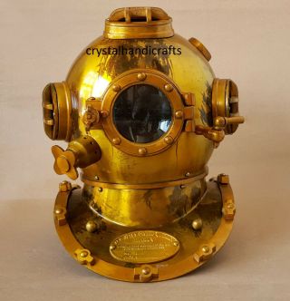 Antique Diving Divers Helmet Us Navy Mark V Solid Steel Full Size 18 " Gift