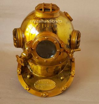 Antique Diving Divers Helmet US Navy Mark V Solid Steel Full Size 18 