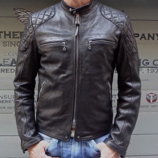 Timeless Vintage Style Cafe Racer Quilted Sheepskin Leather Jacket For Men Bj37