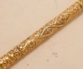 EARLY VINTAGE 1890 ' S SWAN MABIE TODD FLORAL CHASED GOLD FILLED PEN EYE DROPPER 6