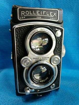 Vintage Rolleiflex Tlr Camera Compur Rapid Drp Drgm Zeiss