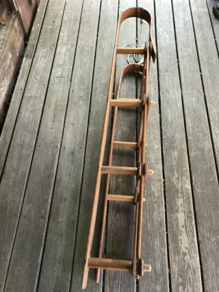 Vintage LL Bean wood folding trappers prospectors ice fishing sled Very Good 5
