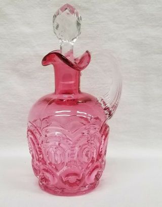 Moon And Star Glass LG Wright Cranberry Cruet SAMPLE TEST PIECE 1 OF 1 RARE 3