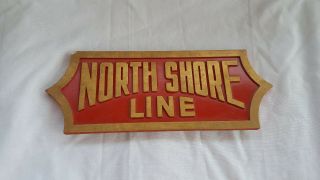 Vtg Clay? Pottery? Sign Red Gold North Shore Line Nautical Decor Maritime Sign