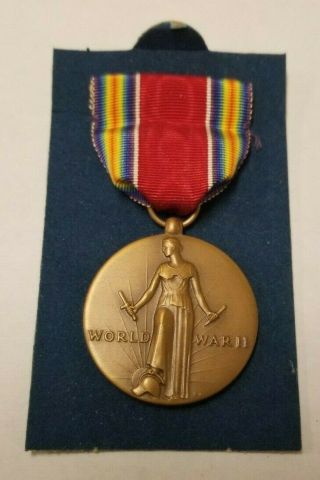 WW2 U.  S.  Military Victory Medal w/Full Ribbon & Ribbon Bar Box 2