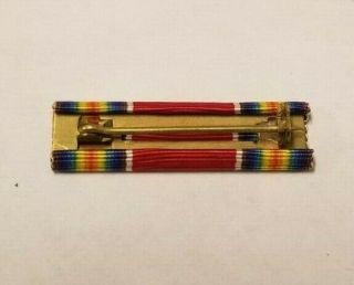 WW2 U.  S.  Military Victory Medal w/Full Ribbon & Ribbon Bar Box 4