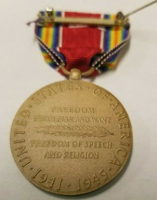 WW2 U.  S.  Military Victory Medal w/Full Ribbon & Ribbon Bar Box 7