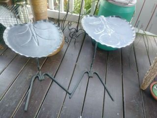 X2 Mid Century Modern John Salterini Lily Pad Wrought Iron Nesting Tables 5