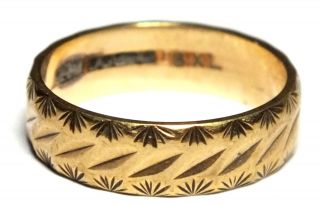 Vintage 916 22ct Yellow Gold Diamond Cut Decorative Ring,  Size M,  3.  30g - W47