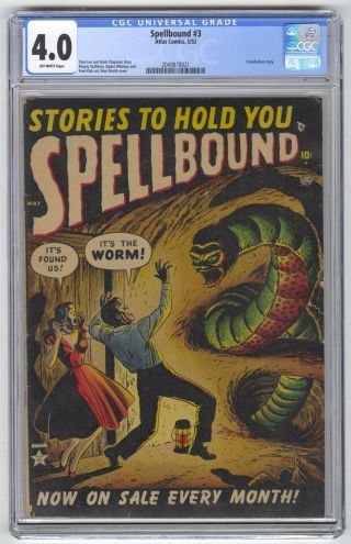 Spellbound 3 Cgc 4.  0 Vintage Marvel Atlas Comic Cannabilism Story By Stan Lee