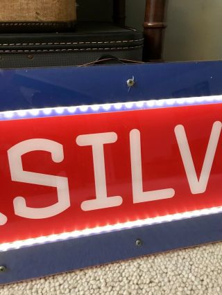 Rare Vintage Quicksilver Surfing Lighted Store Display Sign Advertisement 48x12” 3
