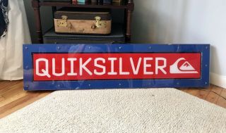 Rare Vintage Quicksilver Surfing Lighted Store Display Sign Advertisement 48x12” 5