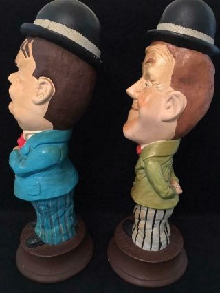 Vintage Stan Laurel and Oliver Hardy Chalkware Statues 2