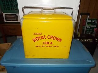 VINTAGE RC DRINK ROYAL CROWN COLA METAL COOLER - EMBOSSED WRITTING, 2