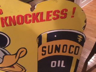 Large Sunoco Oil Donald Duck Vintage Sign 4