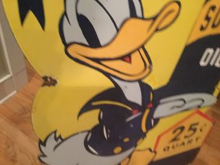 Large Sunoco Oil Donald Duck Vintage Sign 5